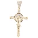 9ct Yellow Gold Cubic Zirconia Crucifix Pendant