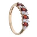 9ct Yellow Gold Cubic Zirconia and Garnet Cluster Ring