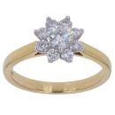 18ct Yellow Gold 0.75ct Brilliant Cut Diamond Cluster Ring