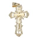 14ct Yellow Gold & White Gold Crucifix Pendant