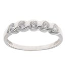 Silver Cubic Zirconia Five Stone Ring By Icesia