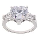 Silver Cubic Zirconia Heat Fancy Ring