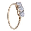9ct Yellow Gold 1.00ct Brilliant Cut Lab Grown Diamond Trilogy Ring