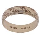 9ct Yellow Gold Patterned Wedding Band 5.6mm