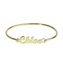 9ct Yellow Gold Personalised Script Nameplate Bangle