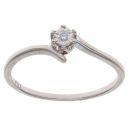 9ct White Gold 0.05ct Diamond Solitaire Ring