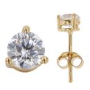 Gold Plated Silver Cubic Zirconia Stud Earrings