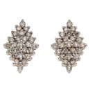 9ct Yellow Gold 1.00ct Brilliant Cut Diamond Cluster Earrings