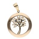 14ct Yellow White And Rose Gold Tree Of Life Pendant