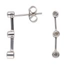 18ct White Gold 0.15ct Diamond Trilogy Drop Earrings