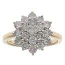 9ct Yellow Gold 1.50ct Brilliant Cut Diamond Cluster Ring