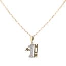 9ct Yellow Gold Cubic Zirconia Number 1 MUM Pendant and Chain 20"