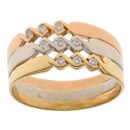 18ct Yellow White and Rose Gold 0.10ct Brilliant Cut Diamond Fancy Ring