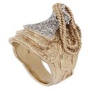 9ct Yellow Gold Cubic Zirconia Saddle Ring
