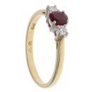 18ct Yellow Gold 0.15ct Brilliant Cut Diamond and Ruby Ring