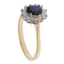 18ct Yellow Gold 0.25ct Diamond and Sapphire Cluster Ring