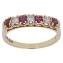 18ct Yellow Gold 0.15ct Diamond and Ruby Eternity Ring