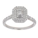 18ct White Gold 1.25ct Brilliant, Baguette and Princess Cut Diamond Cluster Ring