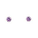 9ct Yellow Gold Lilac Cubic Zirconia Stud Earrings 4mm