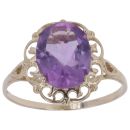9ct Yellow Gold Amethyst Solitaire Ring