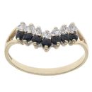 9ct Yellow Gold Sapphire And Cubic Zirconia Ring