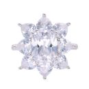 Silver Cubic Zirconia Large Cluster Ring by Icesia