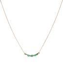 9ct Yellow Gold 0.01ct Brilliant Cut Diamond and Emerald Three Stone Fancy Pendant and Chain 18"