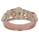 9ct Yellow and Rose Gold 0.05ct Diamond Tree Of Life Clogau Ring
