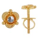 22ct Yellow and White Gold Starburst Stud Earrings