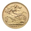 1907 Edward VII Large Head UK Half Sovereign Coin