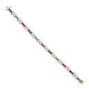 18ct Yellow Gold 0.30ct Diamond and Multi Gemstone Bracelet 7.5"