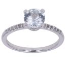 18ct White Gold White Sapphire Solitaire Ring