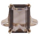 9ct Yellow Gold Smoky Quartz Single Stone Ring