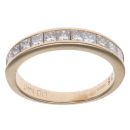 14ct Yellow Gold 0.75ct Princess Cut Diamond Half Eternity Ring