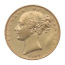 1869 Victoria Young Head UK Full Sovereign Coin