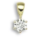 18ct Yellow Gold 0.35ct Six Claw Diamond Solitaire Pendant