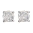 14ct White Gold 1.00ct Brilliant Cut Diamond Stud Earrings