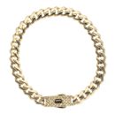 14ct Yellow Gold Monaco Classic Plain Flex Lock Curb Bracelet 8.5"