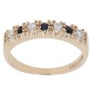 9ct Yellow Gold Sapphire and Cubic Zirconia Ring