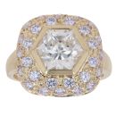 14ct Yellow Gold Lilac and Colourless Cubic Zirconia Fancy Ring