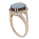 9ct Yellow Gold Blue Opal and Cubic Zirconia Cluster Ring