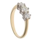 18ct Yellow Gold 0.75ct Tinted Brilliant Cut Diamond Trilogy Ring