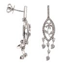 18ct White Gold 0.55ct Brilliant Cut Diamond Flower Drop Earrings