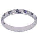 18ct White Gold 0.10ct Diamond And Sapphire Ring