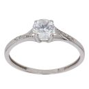 9ct White Gold Cubic Zirconia Solitaire Fancy Ring