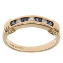 18ct Yellow Gold 0.10ct Diamond and Sapphire Ring