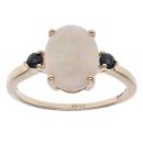 9ct Yellow Gold Sapphire and Opal Ring