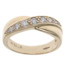 9ct Yellow Gold 0.25ct Brilliant Cut Diamond Crossover Ring