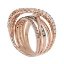 14ct Rose Gold 1.25ct Brilliant Cut Diamond Crossover Ring
