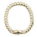 14ct Yellow Gold Monaco Classic Plain Lock Curb Bracelet 8.5"